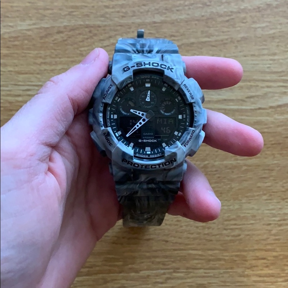 G-Shock Gray Camouflage Resin Sport Watch